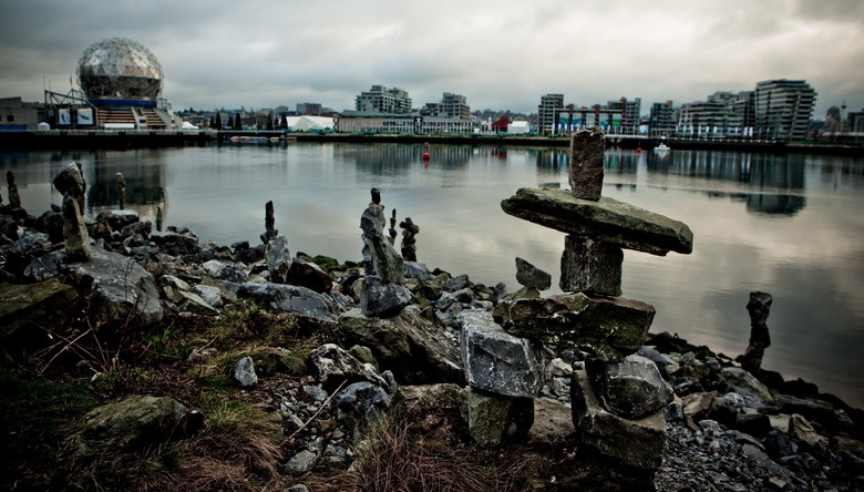 Inukshuks on False Creek