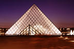 Louvre Pyramid at Dusk
